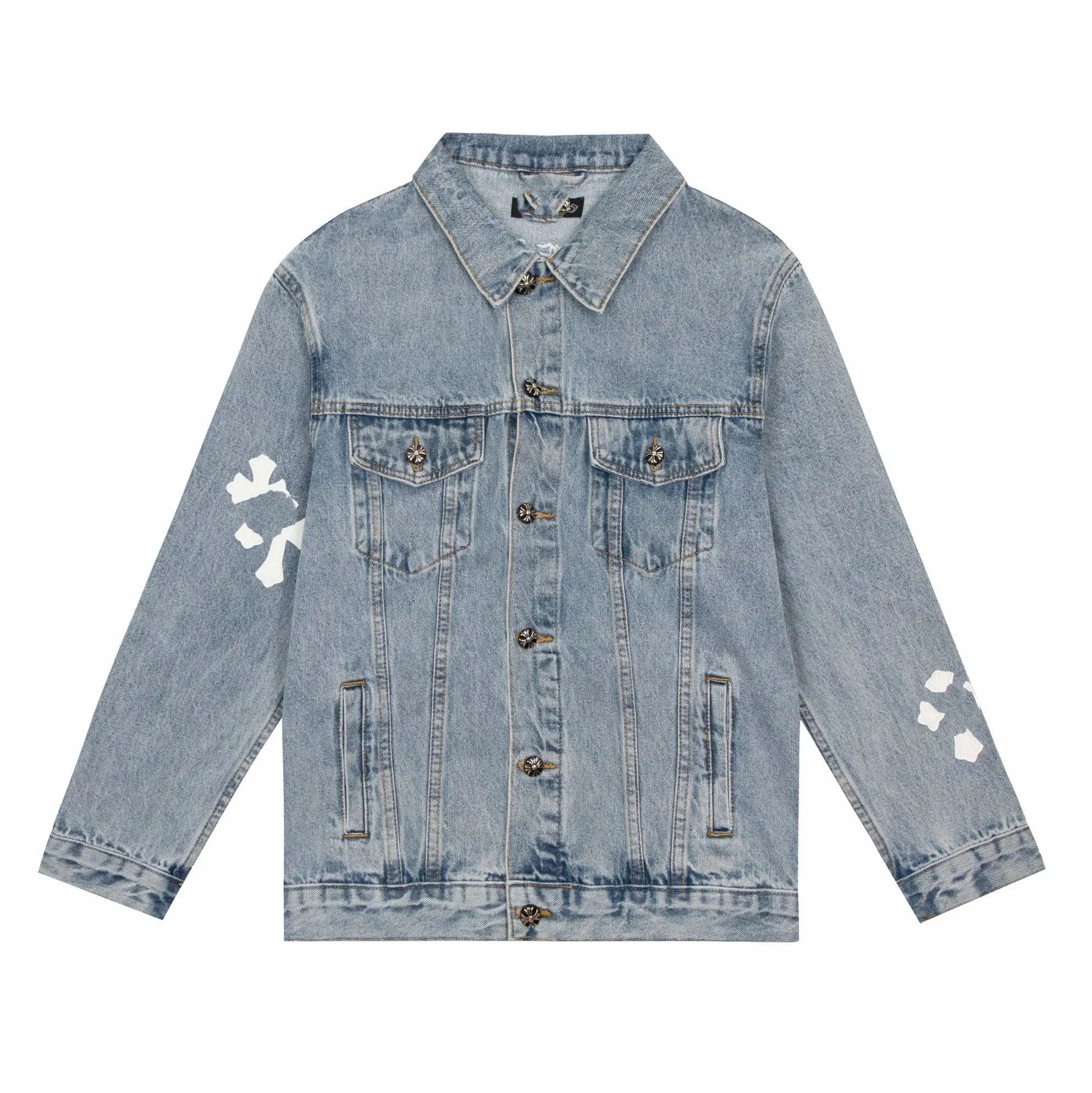 Loewe Denim Jacket with Embroidered Cloud Motif Light Blue Denim-Jacket - 4