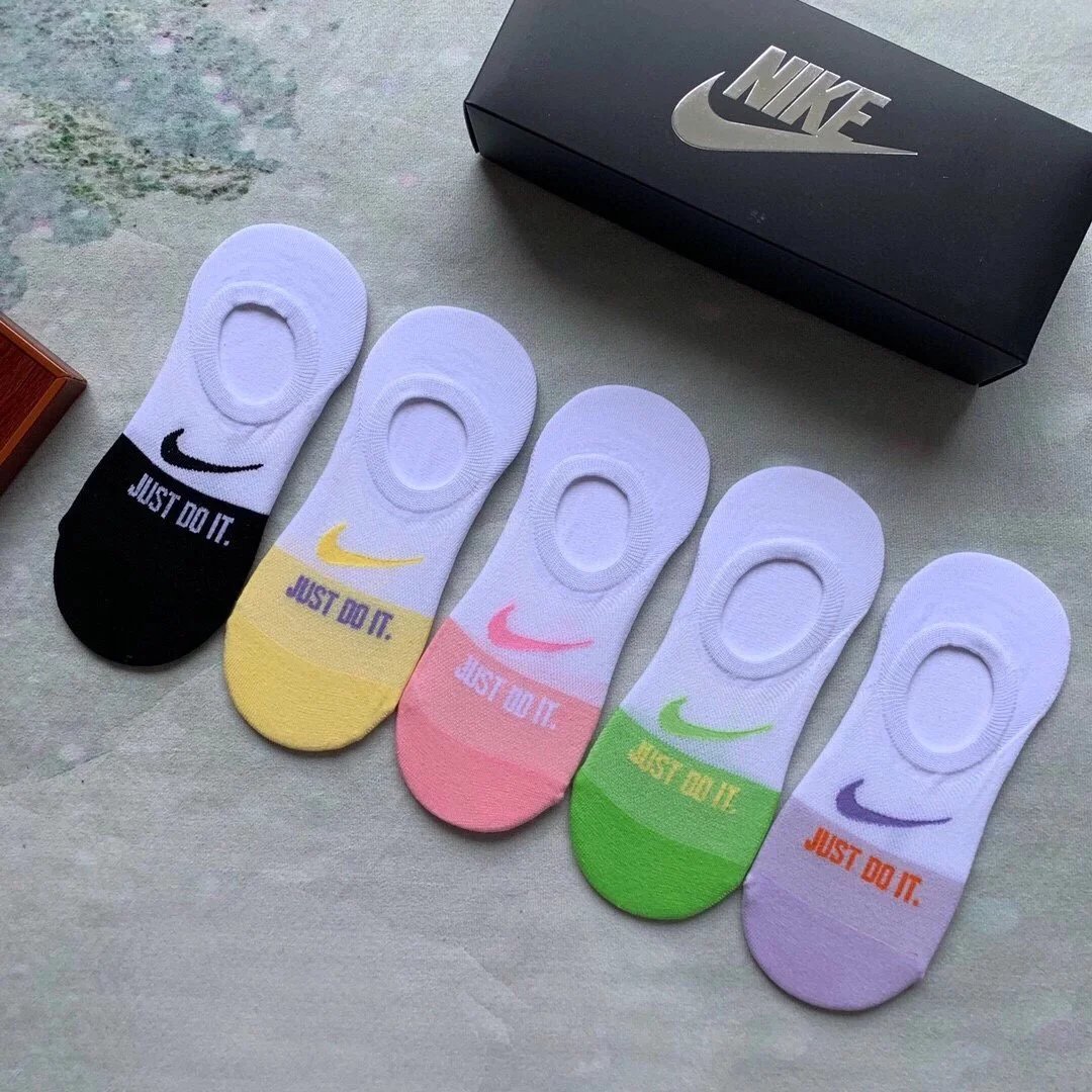 Nike Swoosh Logo Crew Socks in Navy, White, Gray, Black, and Charcoal - 12