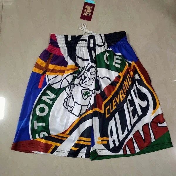 Boston Celtics 1946 Logo Print Basketball Shorts Multicolor - 5