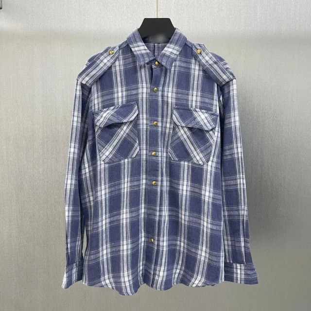 Unbranded Shirts Plaid button-front overshirt with chest pockets product detail image 1