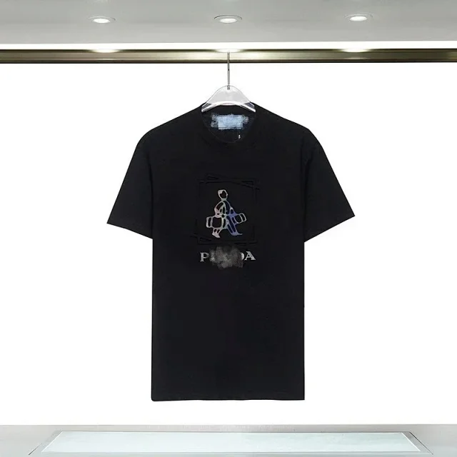 Prada T-Shirts Short-Sleeve Logo Graphic T-Shirt product detail image 38