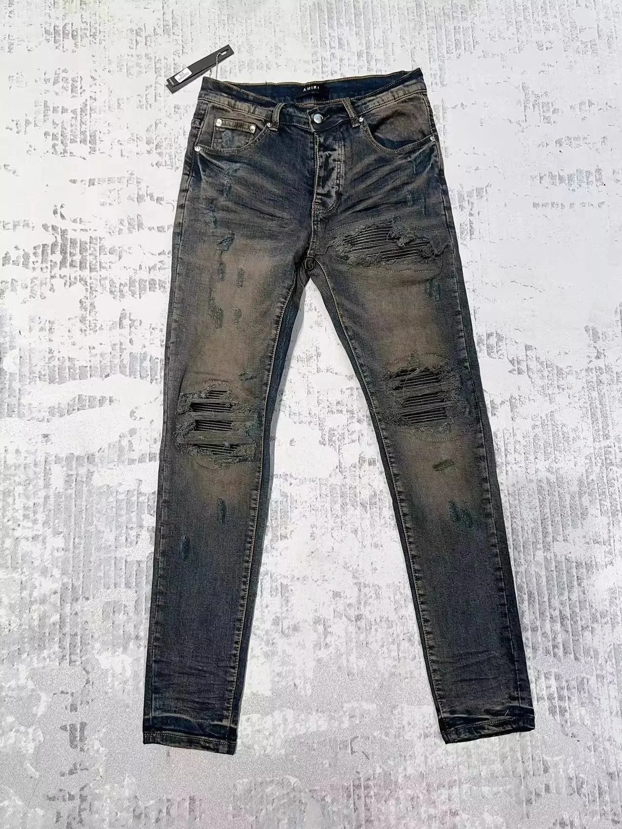Amiri Distressed Black Slim Fit Jeans - 2