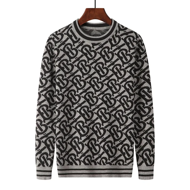 Burberry Knitwear Crewneck knit sweater with stripe or monogram designs product detail image 3