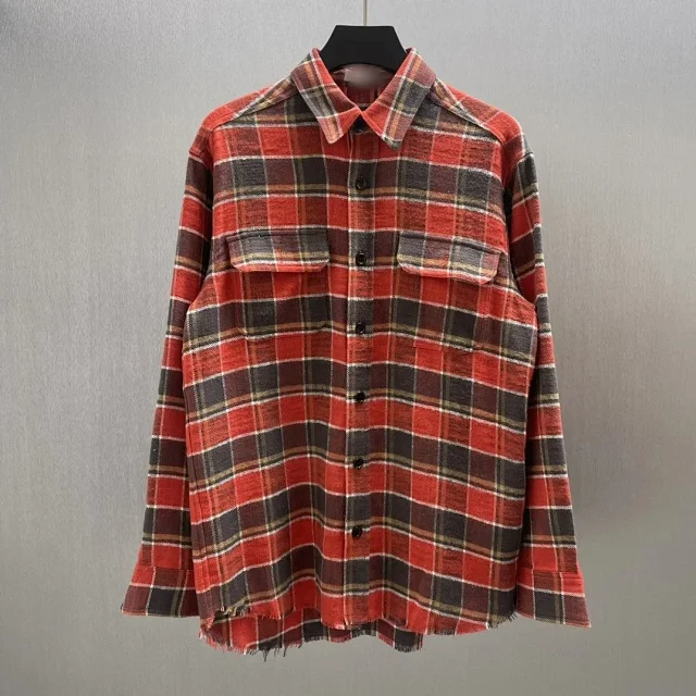 Unbranded Shirts Plaid button-front overshirt with chest pockets product detail image 4