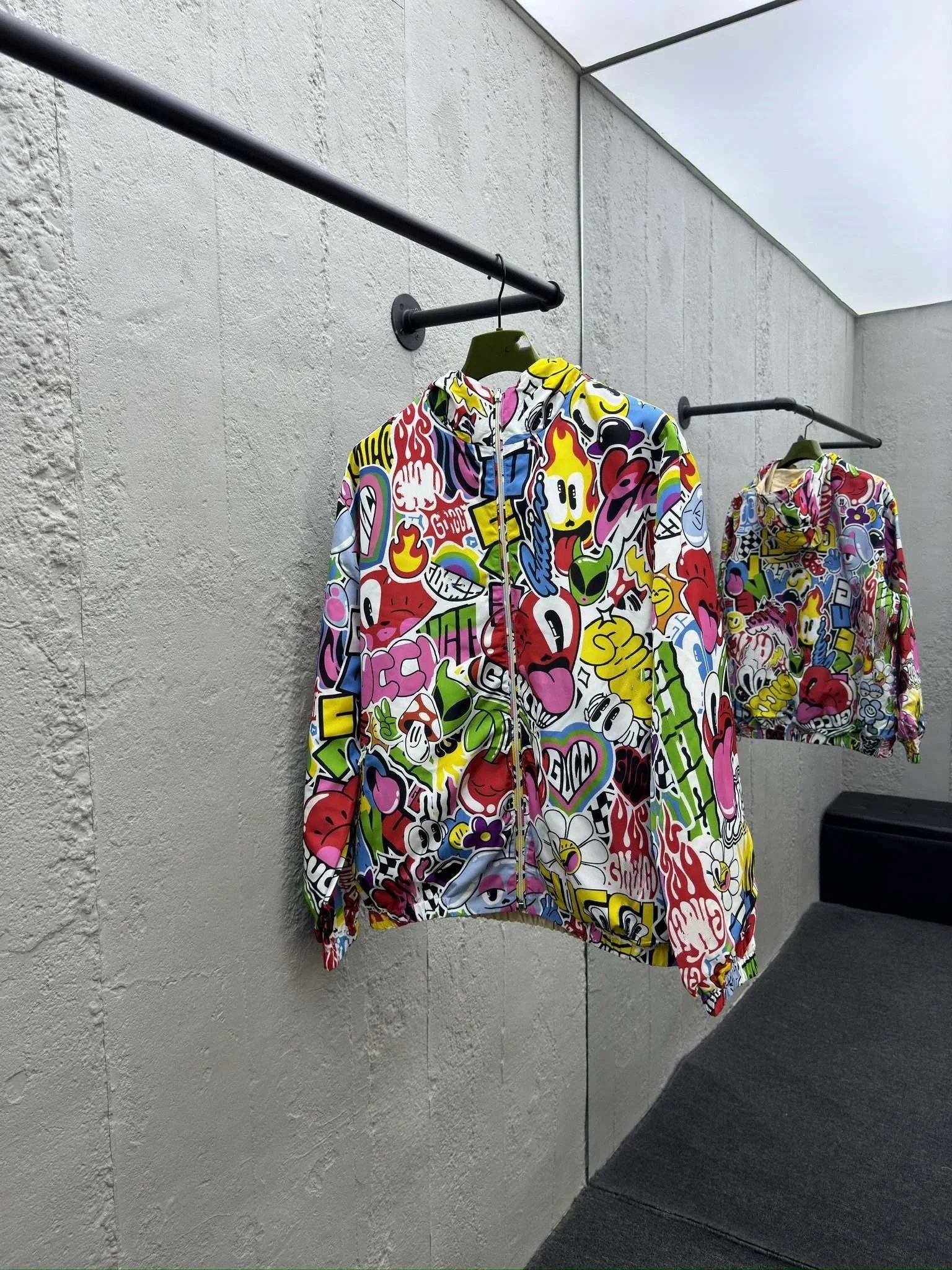Gucci Varsity Jacket Blue and Cream with Embroidered Lobster Motif Outerwear - 4