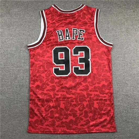 A Bathing Ape BAPE 93 Camo Basketball Jersey Red