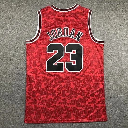 Air Jordan x A Bathing Ape 23 Red Camo Jersey