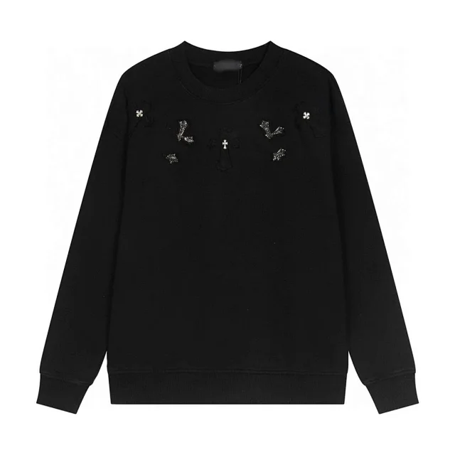 Chrome Hearts Knitwear Crewneck knit sweater with cross motifs product detail image 2