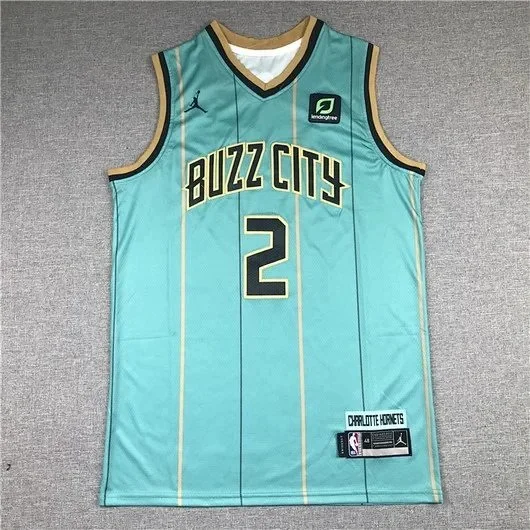 Mitchell & Ness Charlotte Hornets pinstripe basketball jersey product detail image 2