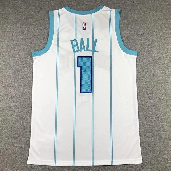 Mitchell & Ness Charlotte Hornets pinstripe basketball jersey product detail image 12