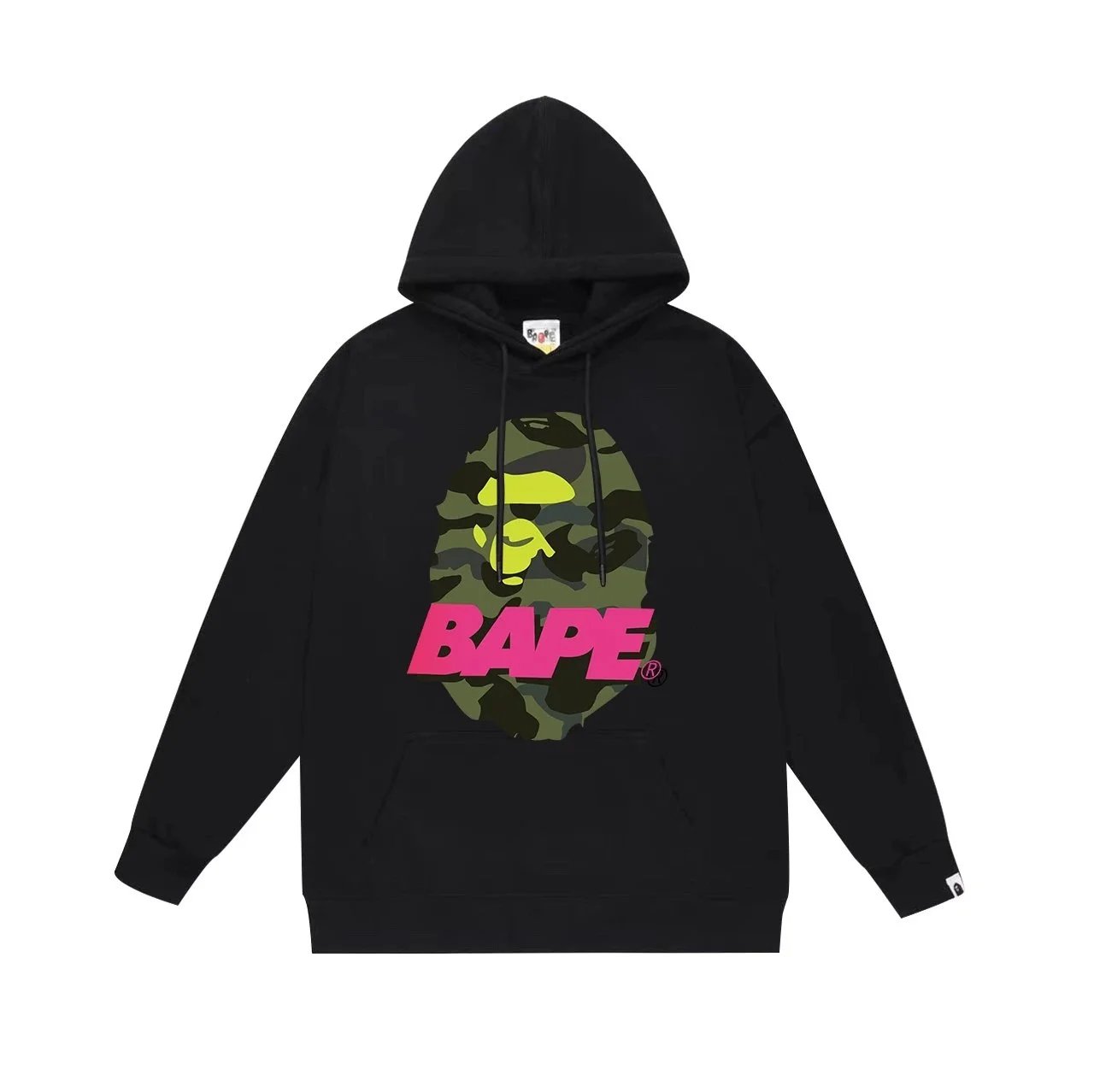 A Bathing Ape Baby Milo Multicolor Camo Hoodie Gray - 11