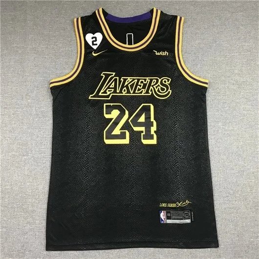 NBA Los Angeles Lakers Kobe Bryant #24 Black City Edition Jersey - 2