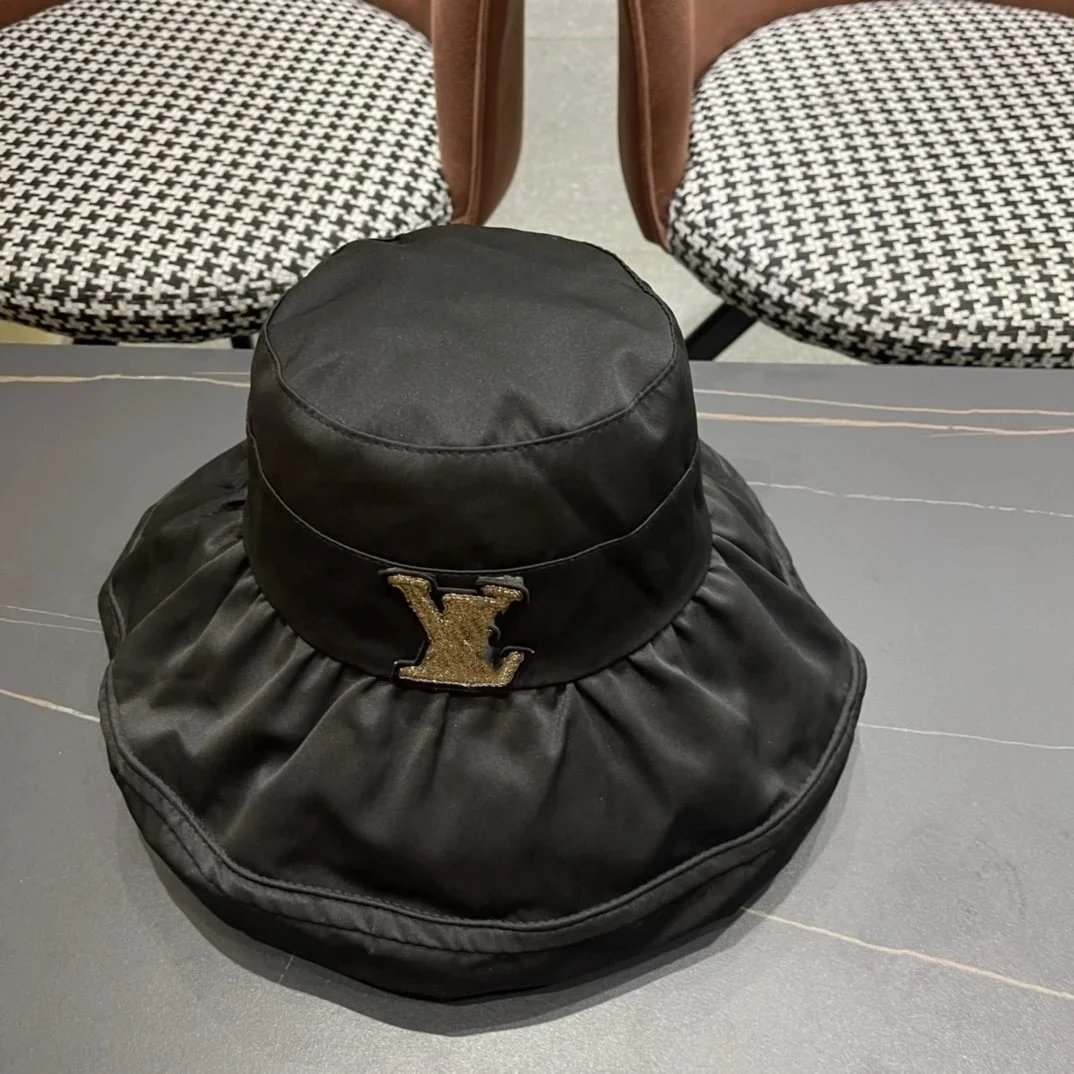 Louis Vuitton Monogram Embroidered Bucket Hat Black - 1