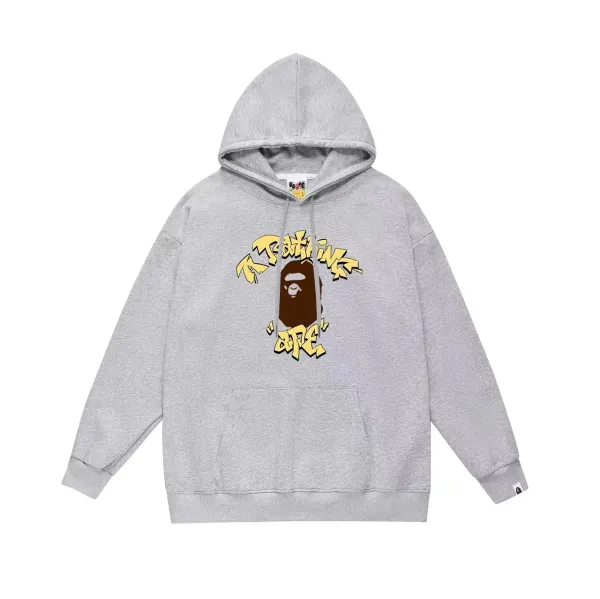 A Bathing Ape Graffiti Ape Head Hoodie Gray - 4