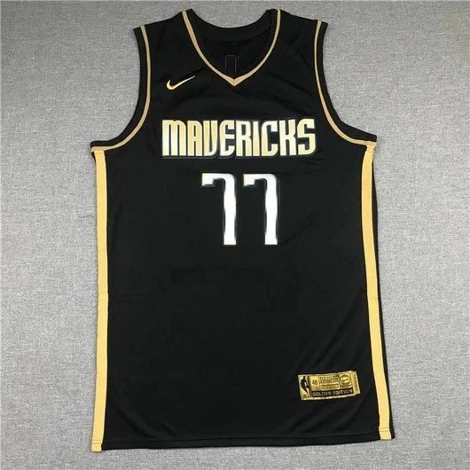 Nike Dallas Mavericks Luka Dončić #77 City Edition Jersey Black / Gold