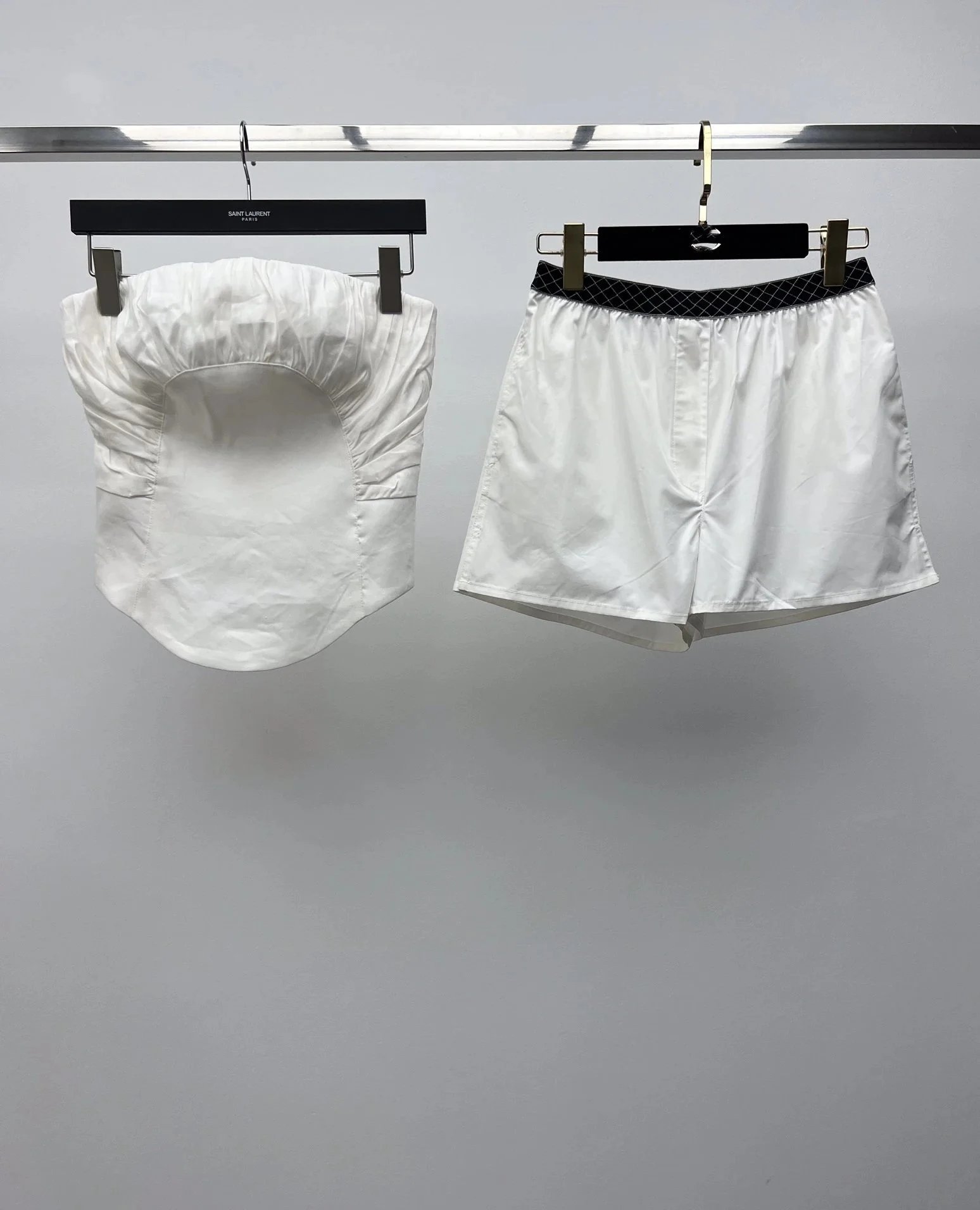 Prada Re-Nylon Triangle Logo Black Bikini Top and A-Line Skirt Set - 2