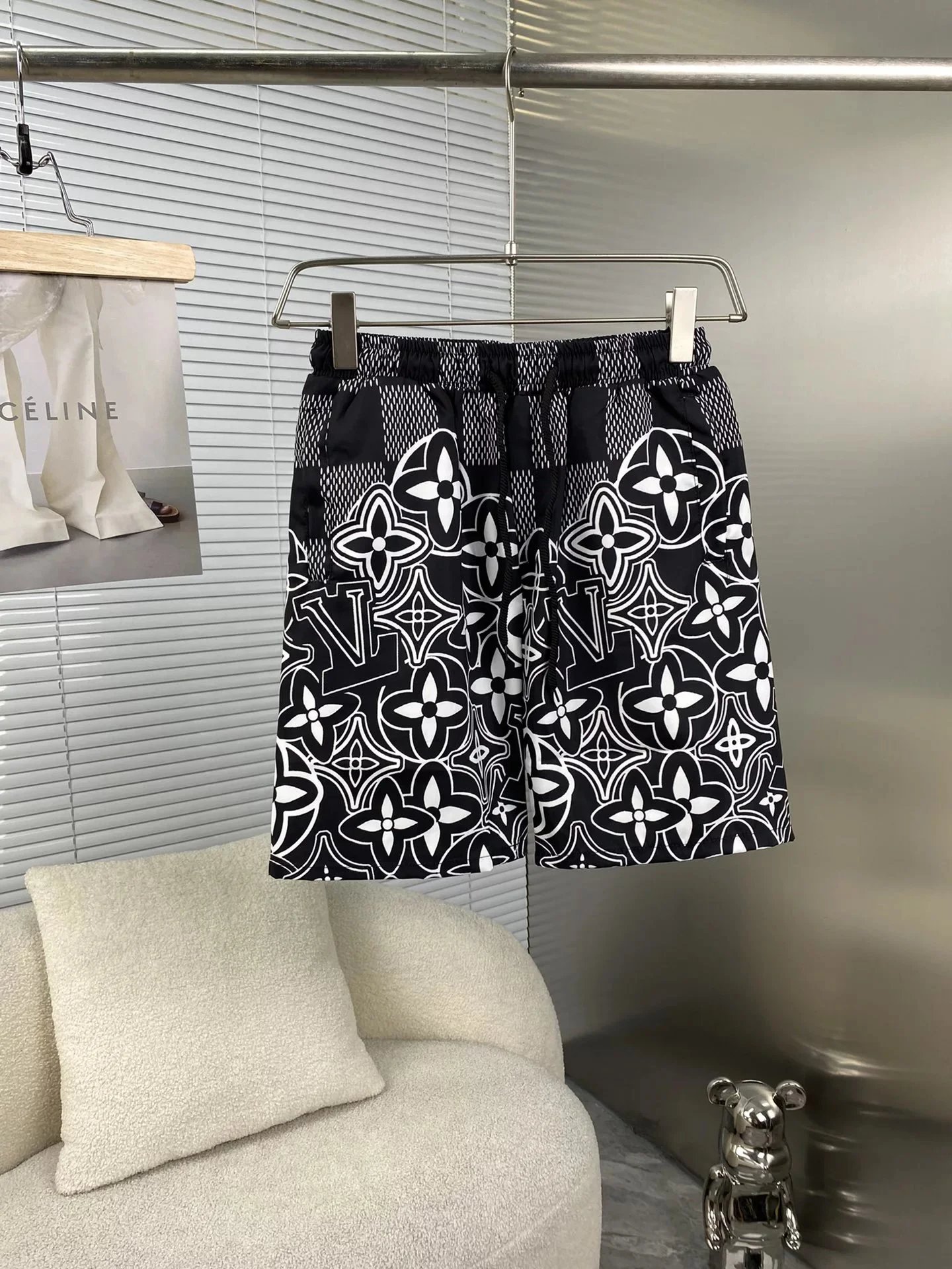 Versace Greek Key Print Black Swim Shorts - 9