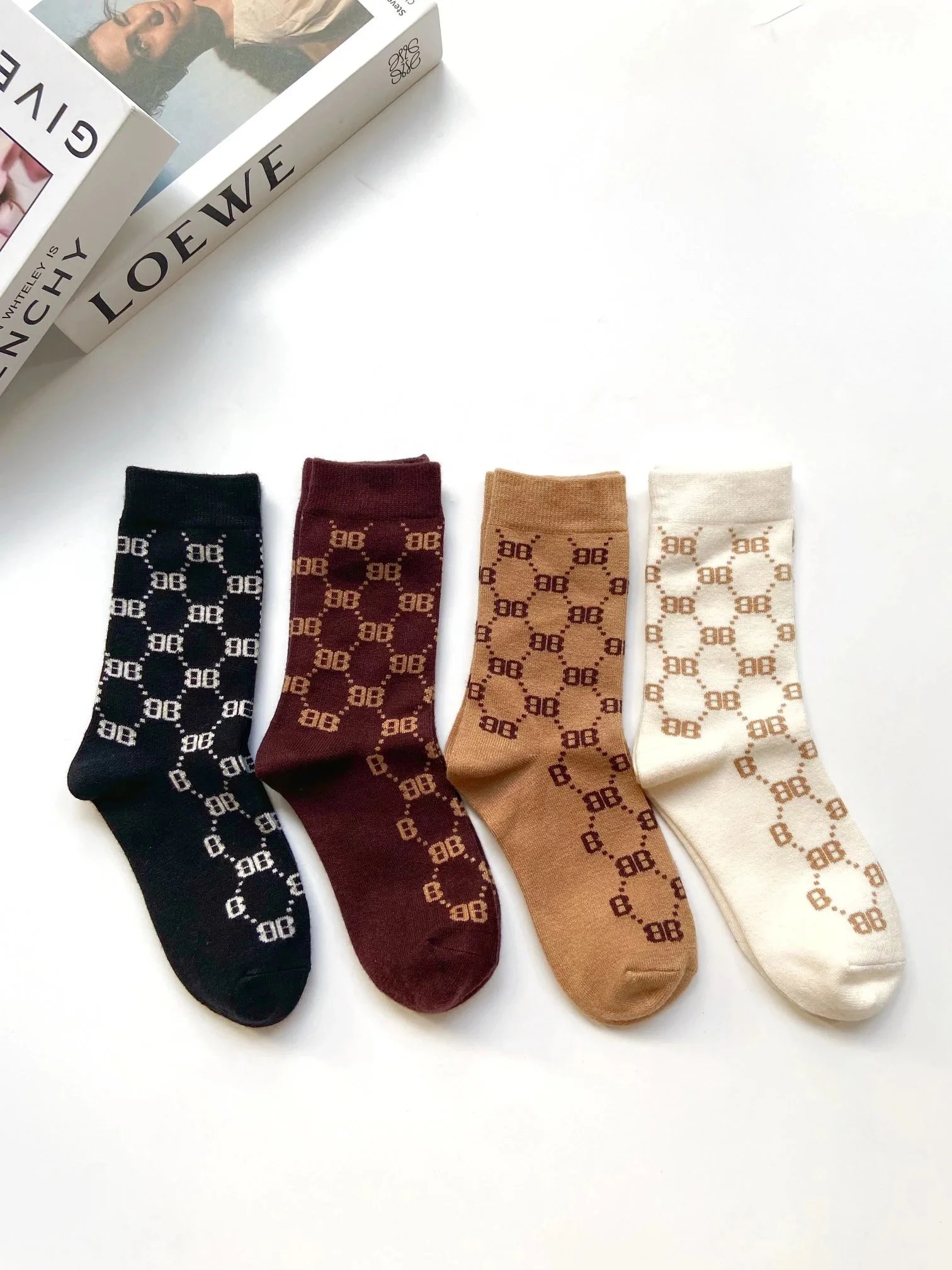 Gucci BB Logo Striped Crew Socks Multicolor - 7