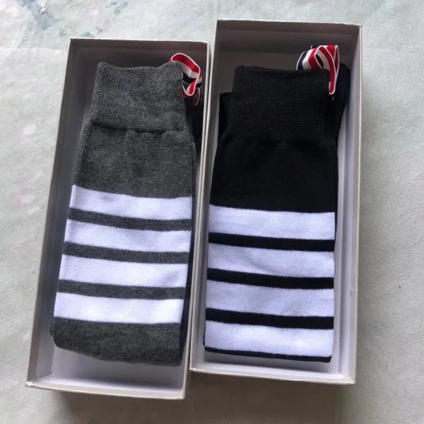 Burberry Monogram Logo Embroidered Black Socks - 15