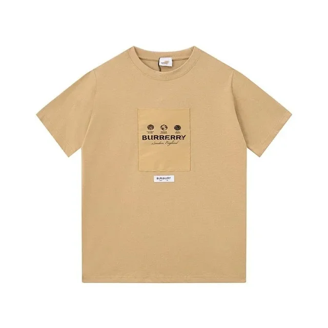 Burberry T-Shirts Short-Sleeve Polo with Striped Collar and Equestrian Knight Embroidery product detail image 28
