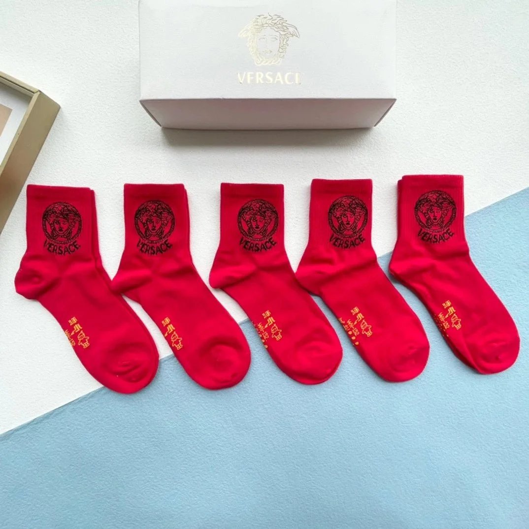 Versace Medusa Logo Ankle Socks in Gray, Heather Gray, Navy, White, and Black - 15
