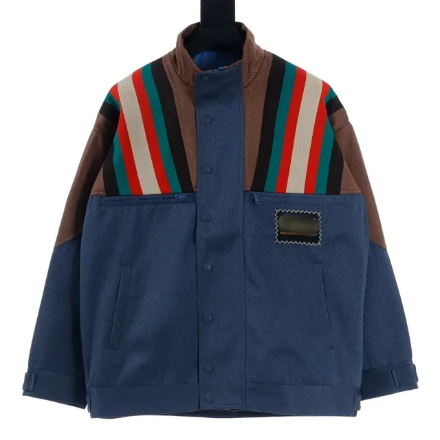 Unbranded Jackets Zip-up monogram with contrast stripe panels product detail image 1