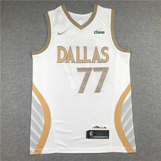 Nike Dallas Mavericks City Edition Jersey White Gold