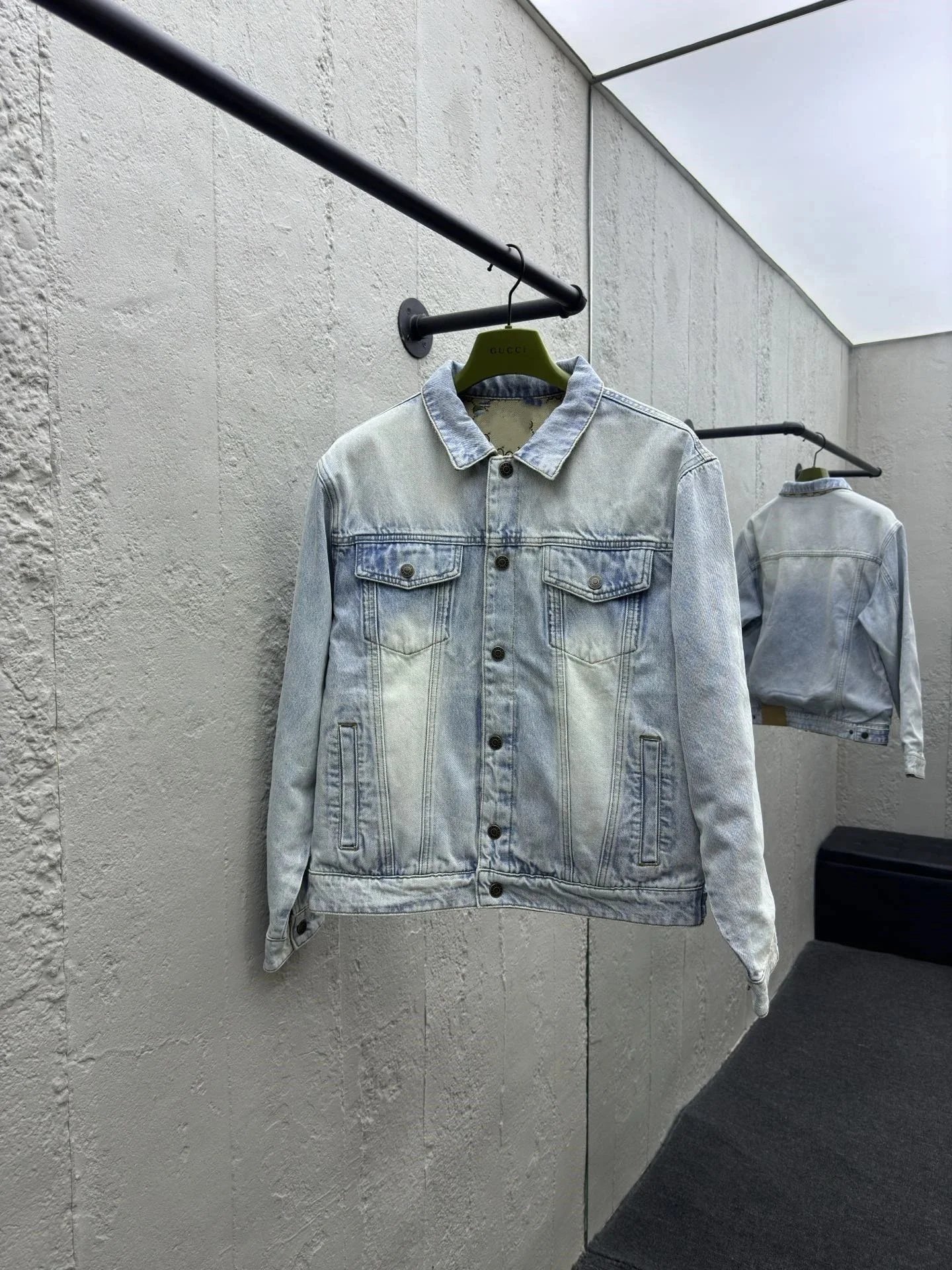 Gucci Varsity Jacket Blue and Cream with Embroidered Lobster Motif Outerwear - 3