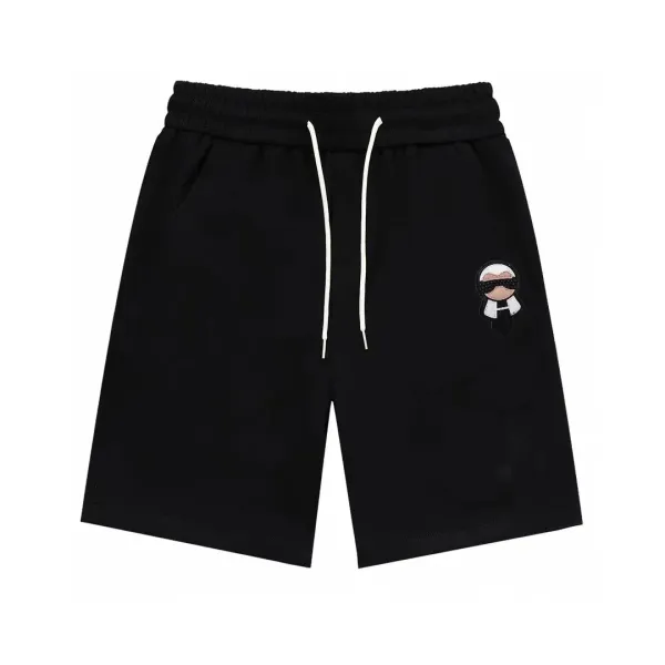 Comme des Garçons Play Karl Lagerfeld Embroidered Black Shorts - 1