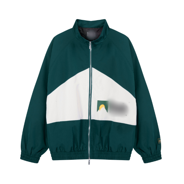 Design Color-Block Windbreaker Jacket in Burgundy and White Outerwear.windbreaker - 4