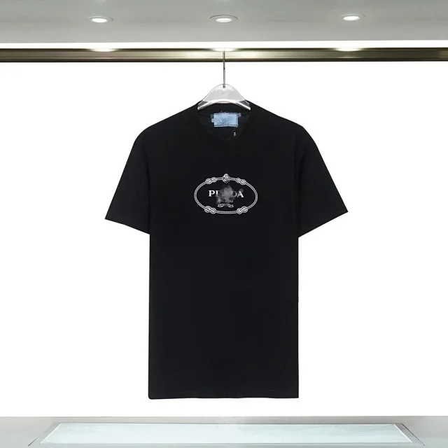 Prada T-Shirts Short-Sleeve Logo Graphic T-Shirt product detail image 21