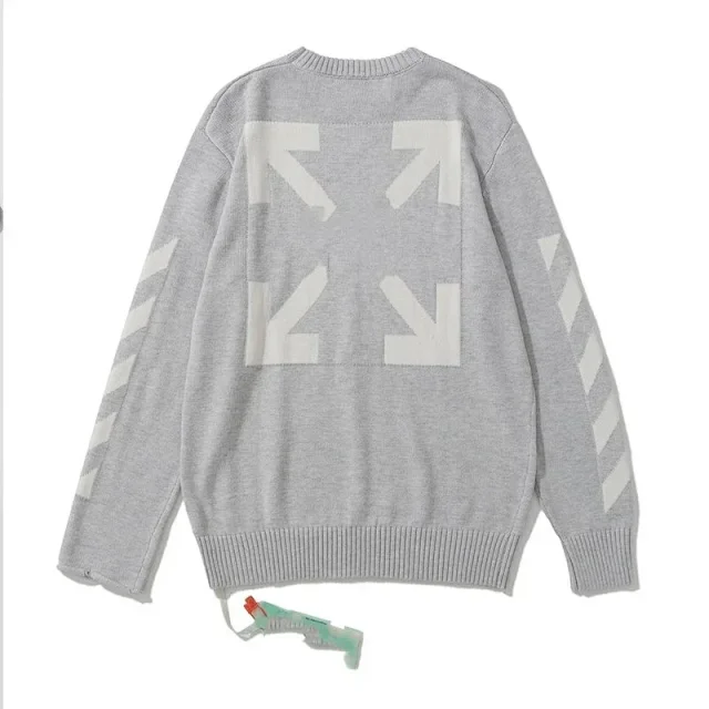 Off-White Knitwear Crewneck knit sweater with graphic intarsia product detail image 6