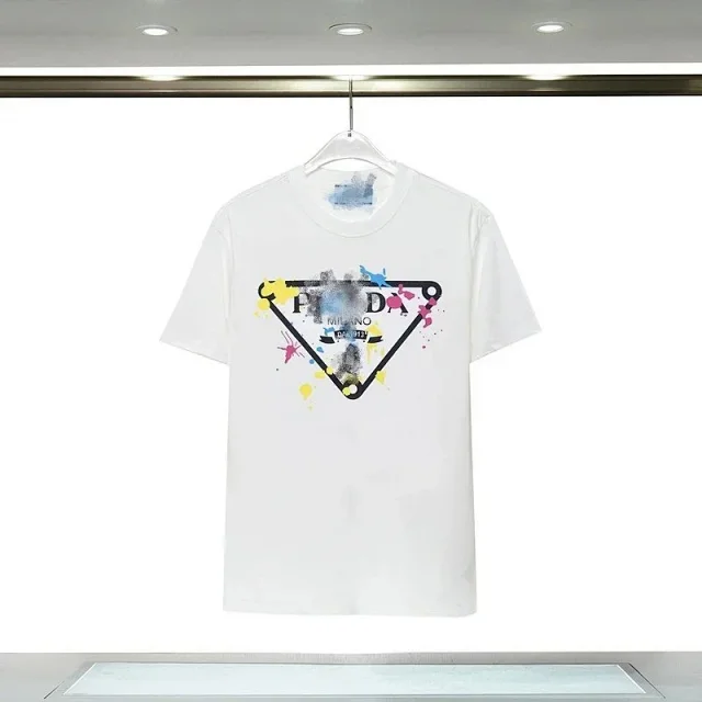 Prada T-Shirts Short-Sleeve Logo Graphic T-Shirt product detail image 36