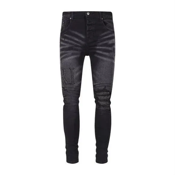 Amiri Paint Splatter Black Slim Fit Jeans - 16