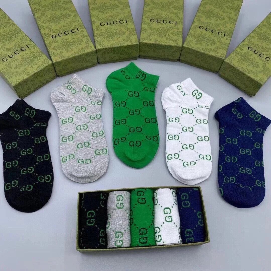 Versace Medusa Logo Ankle Socks in Gray, Heather Gray, Navy, White, and Black - 6