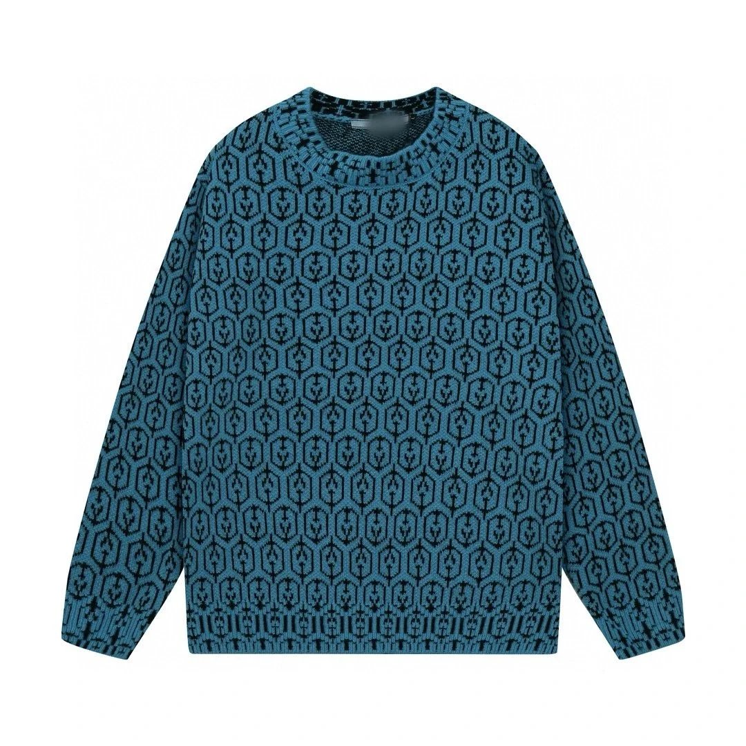 Design Knit Sweater Mustard Yellow Crewneck Sweater - 5
