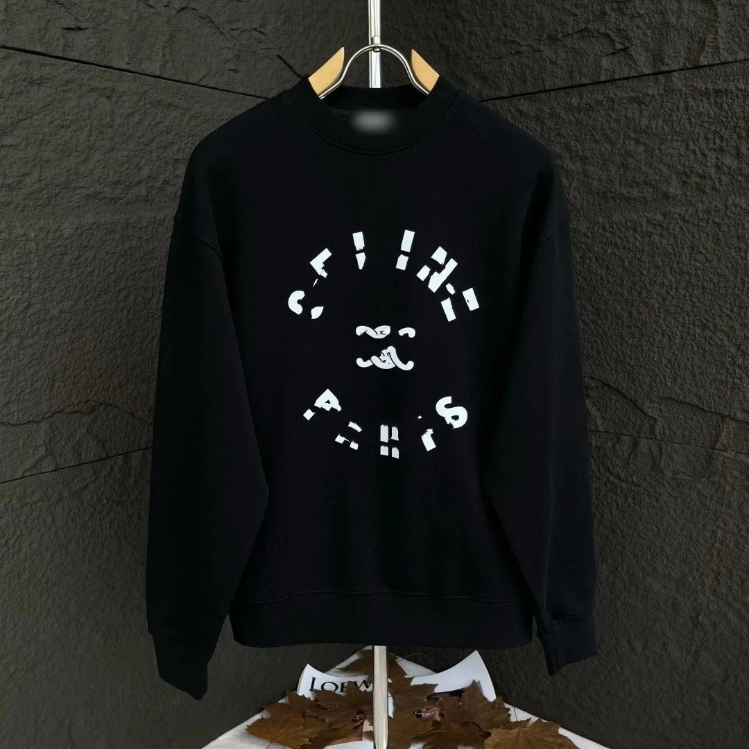 Celine Embossed Logo Hoodie Charcoal Gray Hoodie - 2