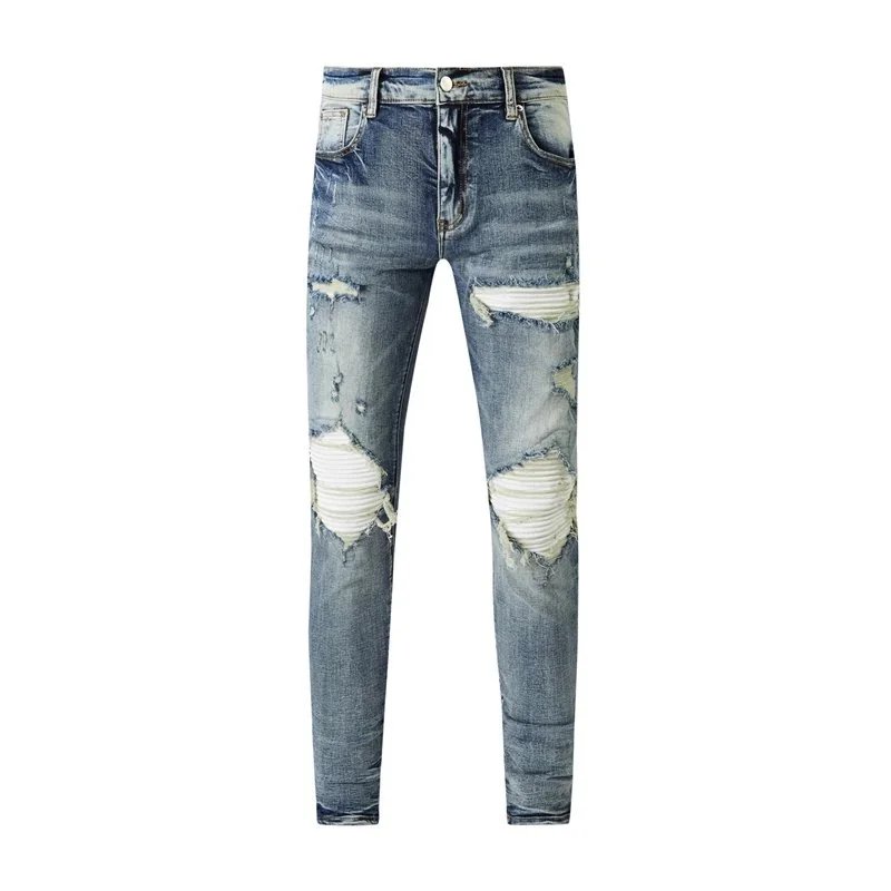 Amiri Distressed Logo Print Black Jeans - 11