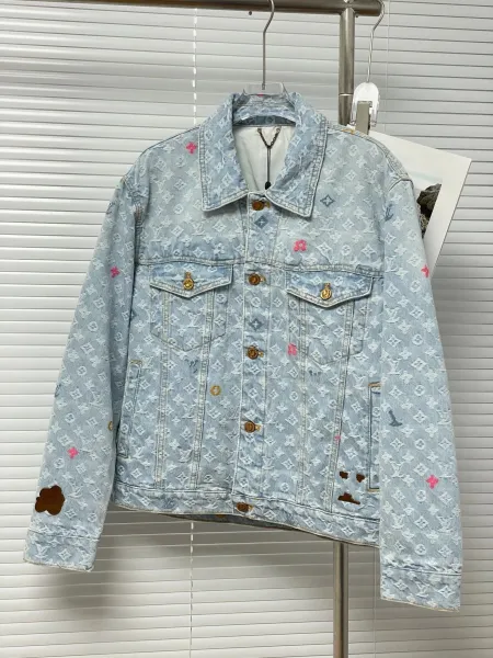 Louis Vuitton Monogram Denim Trucker Jacket Light Blue - 1