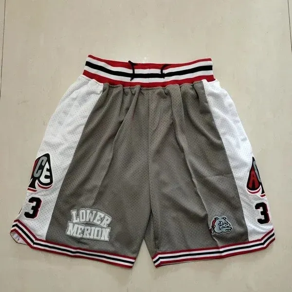 Design Lower Merion High School Basketball Shorts Gray White Red Shorts - 1