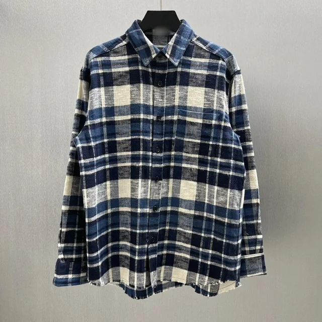 Unbranded Shirts Plaid button-front overshirt with chest pockets product detail image 3