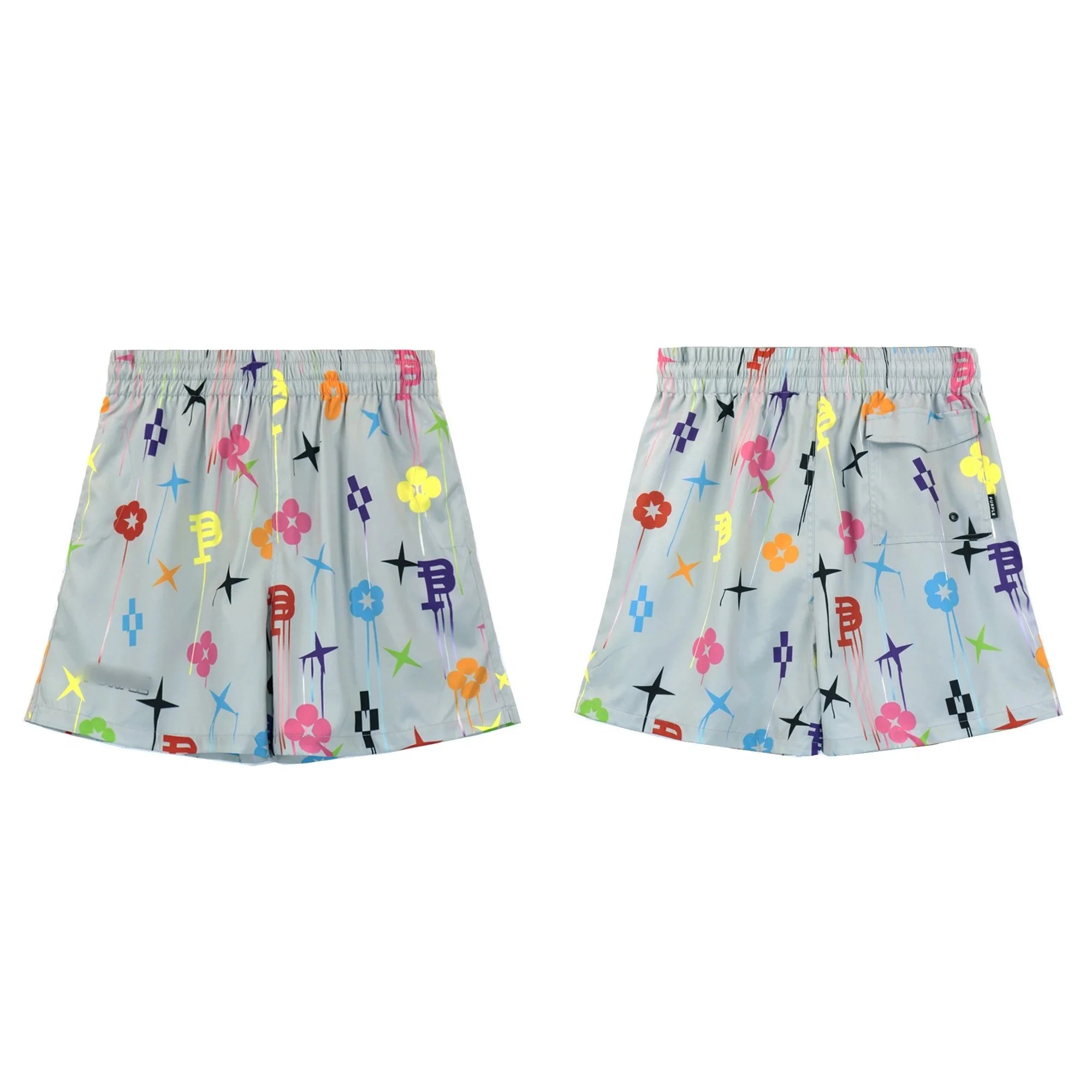 Purple Brand Shorts Elastic-Waist Graphic image 2