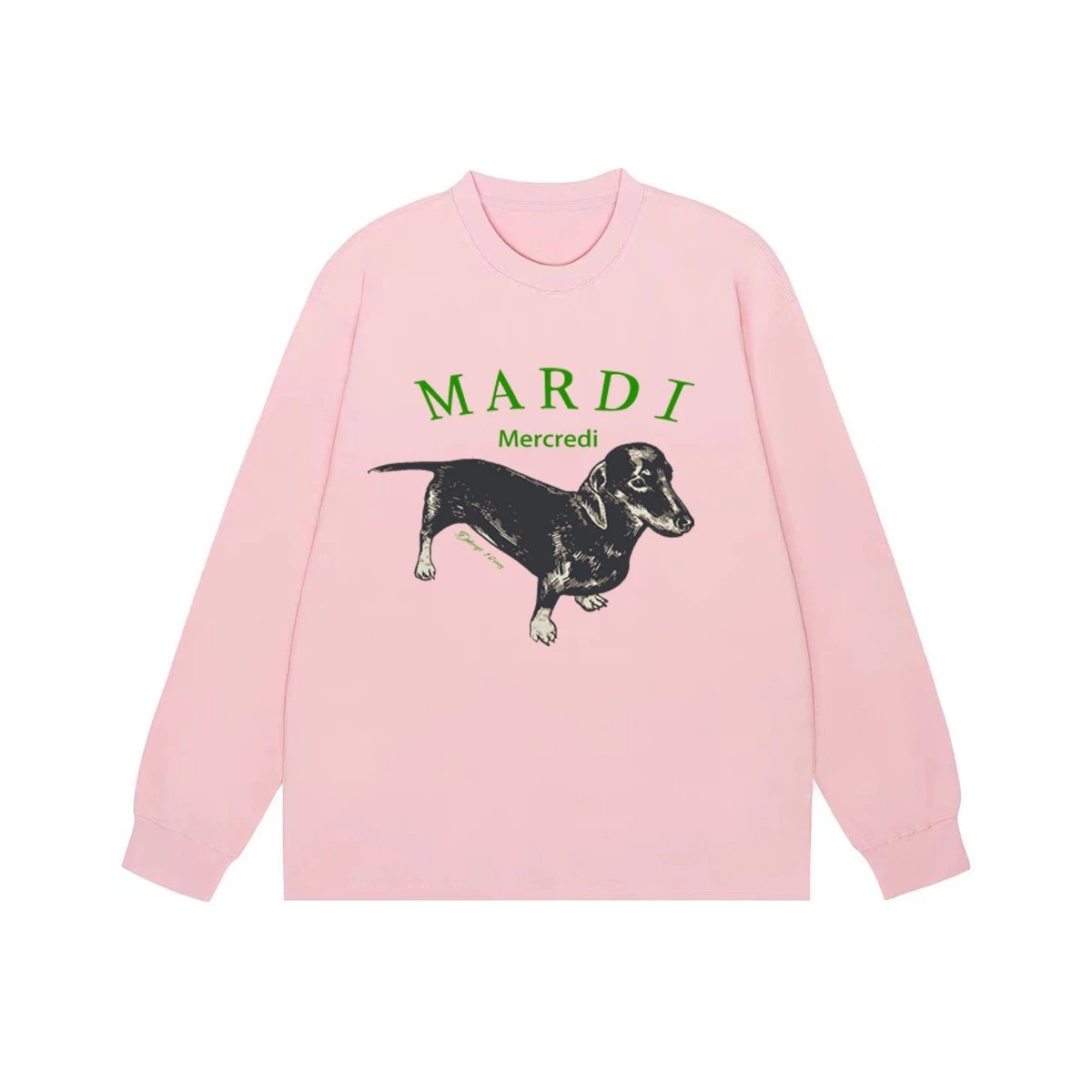 Mardi Mercredi Flower & Dachshund Print Crewneck Sweatshirt Collection