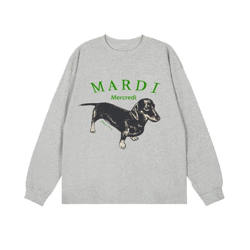 Mardi Mercredi Flower & Dachshund Print Crewneck Sweatshirt Collection