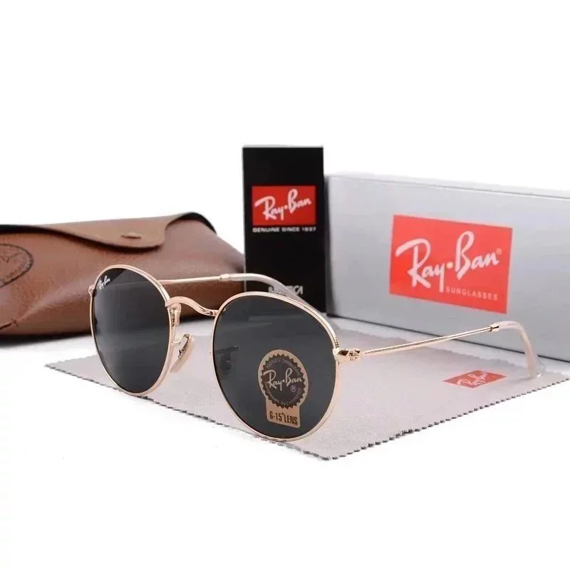 Ray-Ban Ray-Ban Round Sunglasses with Gold Frame and Black Lenses Gold