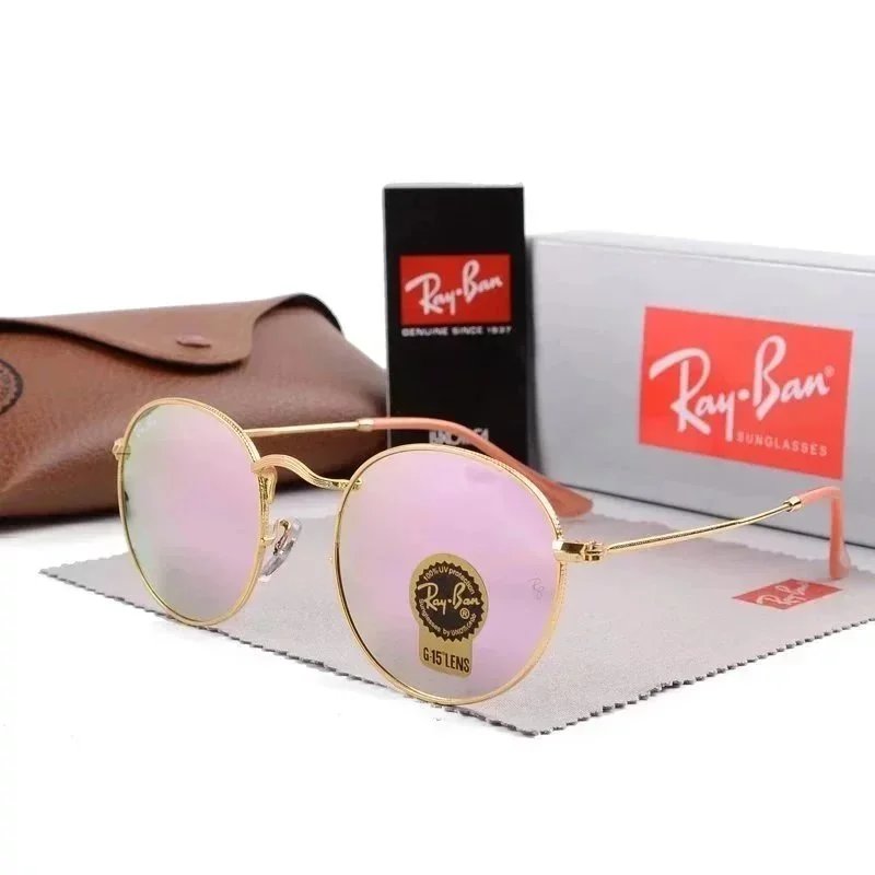 Ray-Ban Ray-Ban Round Sunglasses with Pink Lenses Pink