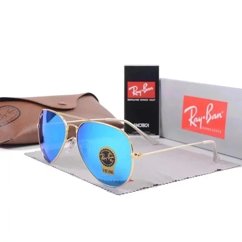 Ray-Ban Ray-Ban Aviator Sunglasses with Blue Lenses Blue