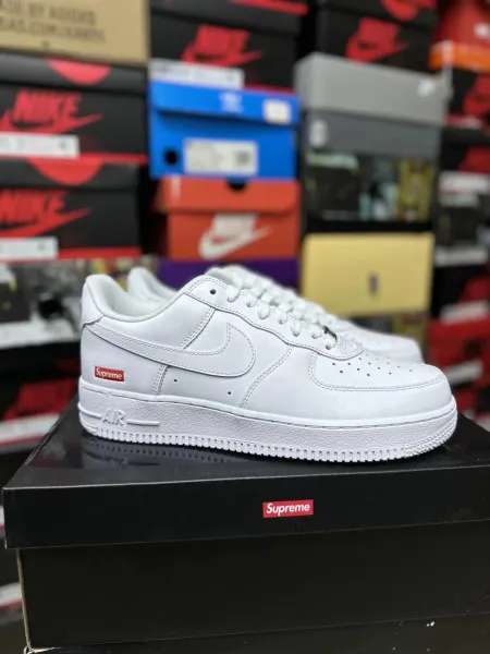 Nike Air Force 1 Low 'Leave Me Alone' Orange Stitch White Sneakers - 6