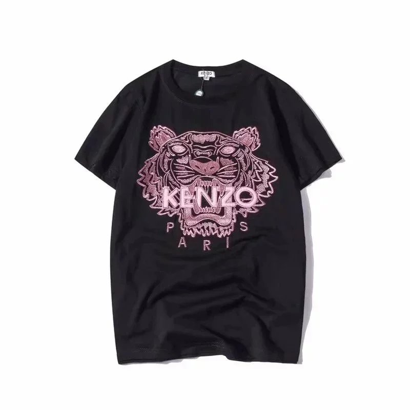 Kenzo Paris Tiger Embroidery Tee Black Pink