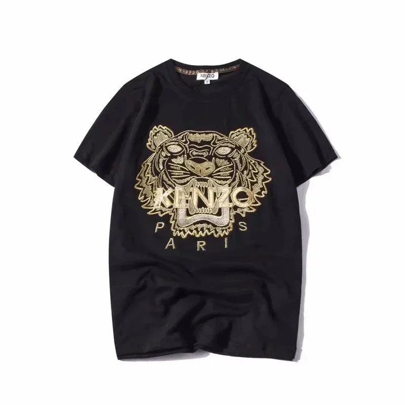 Kenzo Paris Tiger Pink Embroidery Tee White